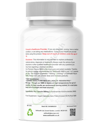 Pure Rejuve® NMN | 40 x 500mg Capsules + FREE eBook "NMN Guide"