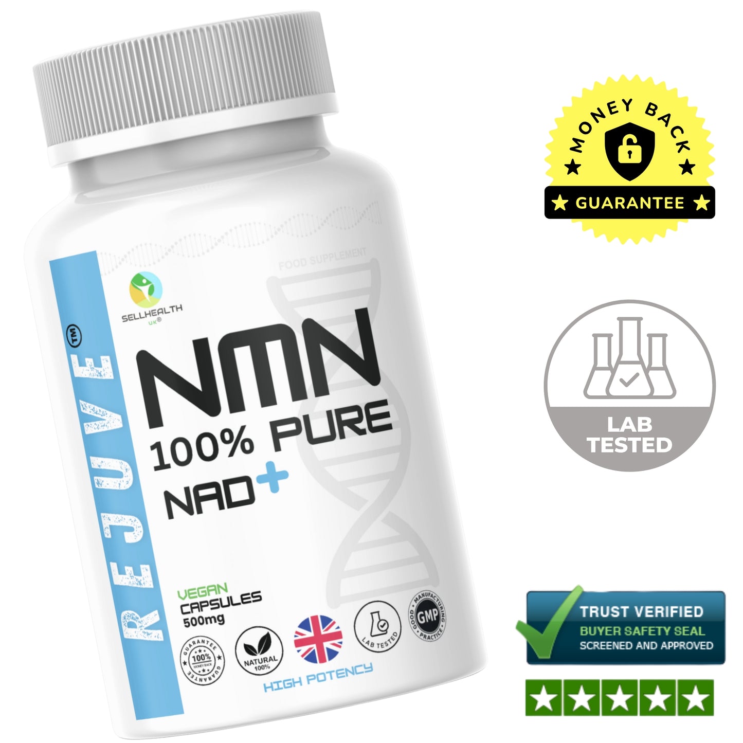 Pure Rejuve® NMN | 40 x 500mg Capsules + FREE eBook "NMN Guide"