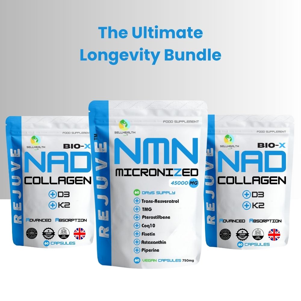 Longevity Pack 1 Packet of REJUVE NMN Blend + 2 Packets of REJUVE BIO-X™ NAD+ Collagen Formula